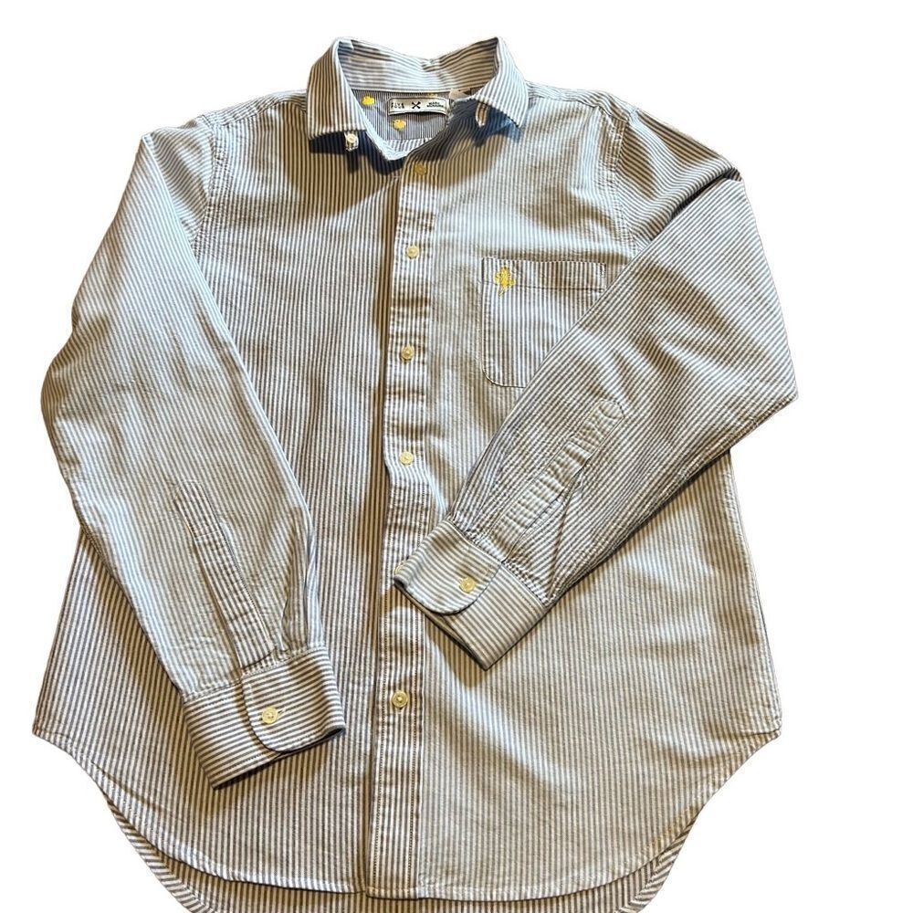 Five Four Mark McNairy Blue and White Pin Stripe Button Down Shirt. Sz Large